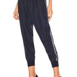 ATM Side Stripe Silk Track Pants in Navy sz M